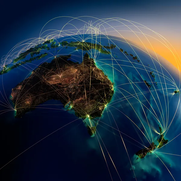 Головних повітряних маршрутів в Австралії та Новій Зеландії — стокове фото