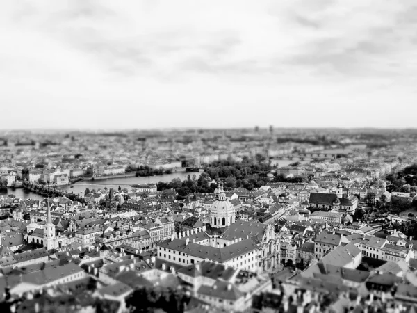City of Prague from above (made with tilt shift technology) — Stock Photo, Image