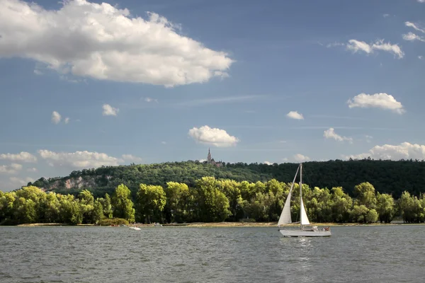 Sailing boat on the Rhine — Stock Photo, Image