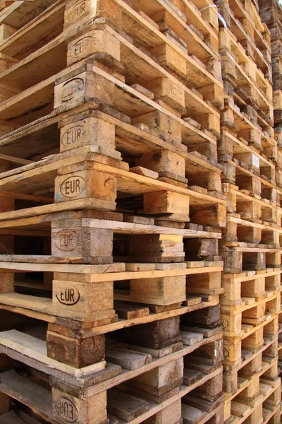 stock image Stacked Euro pallets