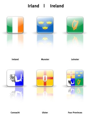 Glossy icons Ireland clipart