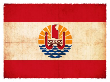Grunge flag French Polynesia clipart