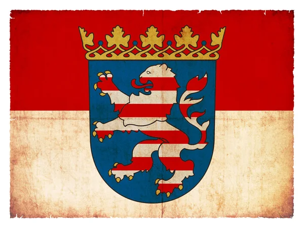 Grunge vlajka provincie Hesensko (Německo) — Stock fotografie