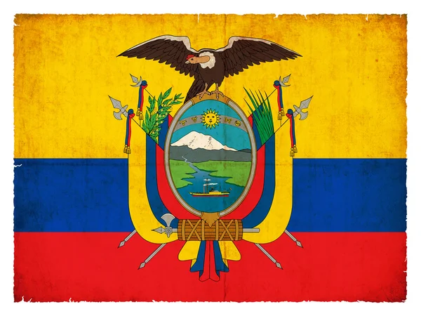 厄瓜多尔的Grunge国旗 — 图库照片