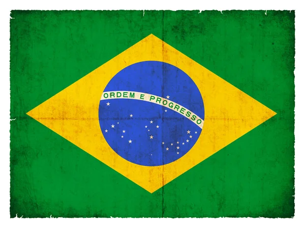 Grunge vlag van Brazilië — Stockfoto
