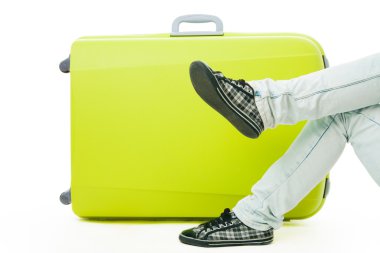 Bag and passengers legs clipart