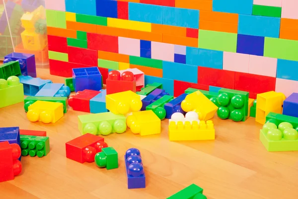 Wall made of toy blocks — Stock Photo, Image