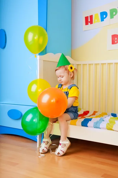 Fetiță cu baloane — Fotografie, imagine de stoc