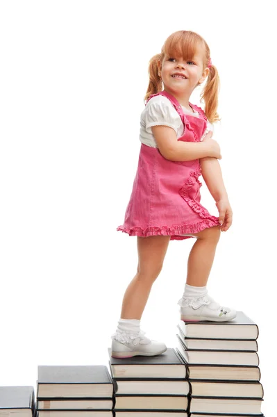 Szczęśliwa dziewczynka w szkole — Zdjęcie stockowe