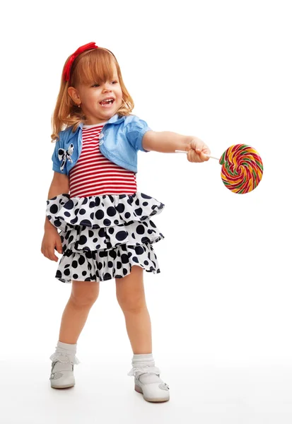 Giving a lollipop — Stock Photo, Image