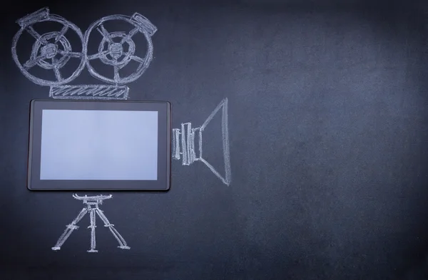 stock image Tablet computer as movie camera