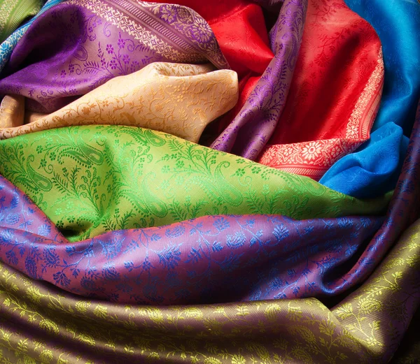 Different fabrics closeup — Stock Photo, Image