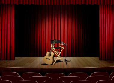 Unplug concert on stage clipart