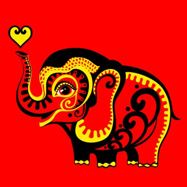 Red elephant clipart