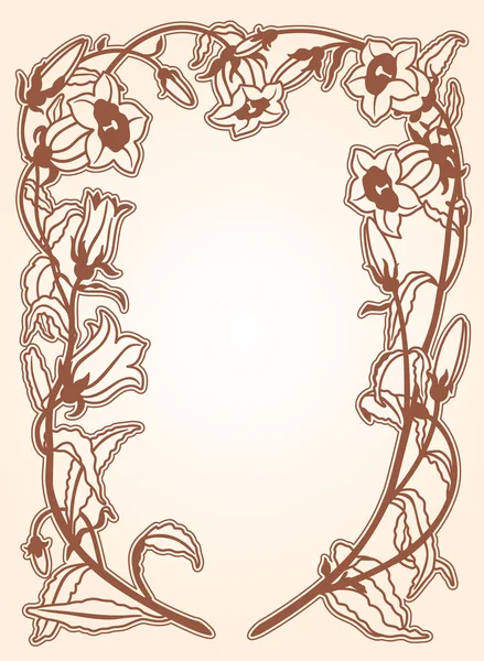 Portée florale — Image vectorielle