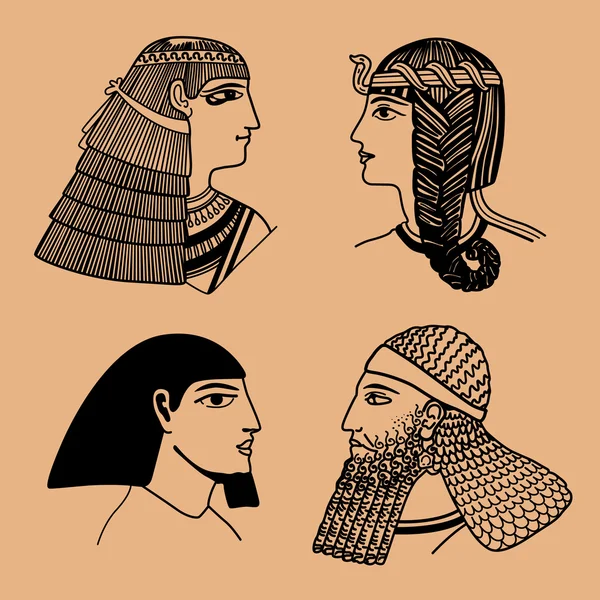 सिर मिस्रियों — स्टॉक वेक्टर