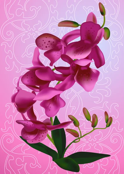 Sprig orchid — Stock Vector