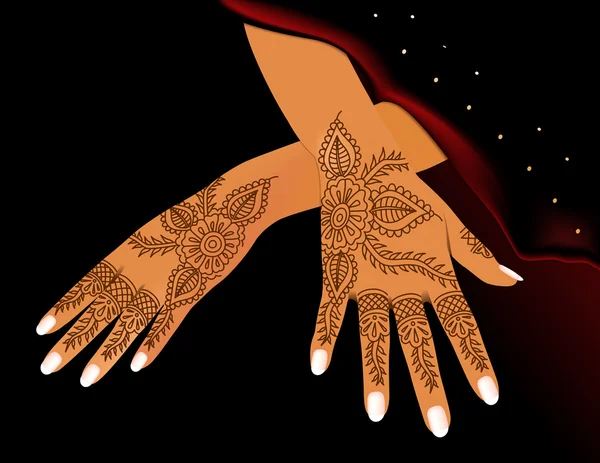Τα χέρια της την ινδική γυναίκα — Διανυσματικό Αρχείο