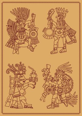 Four American Indians maya clipart