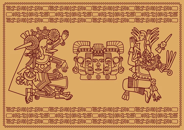 Due divinità supreme di Maya — Vettoriale Stock