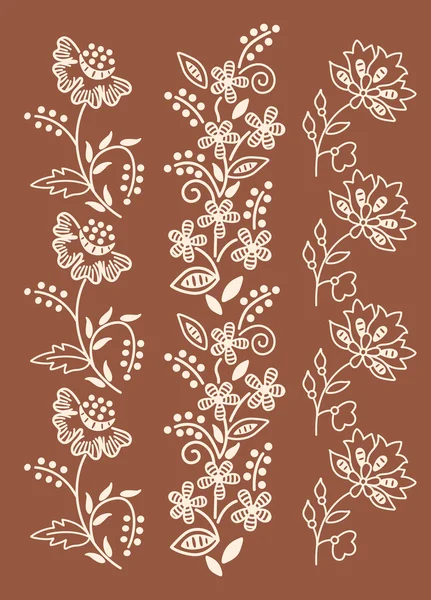 Ornement floral brun — Image vectorielle