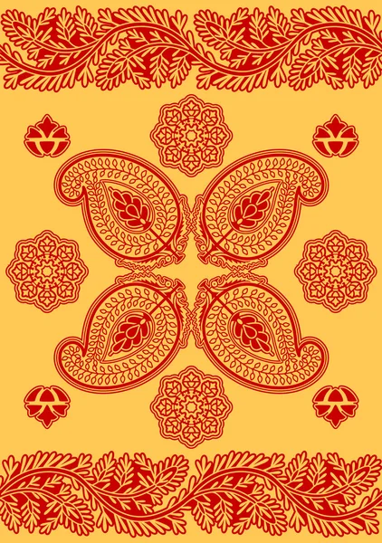 Indian red ornament — Stock Vector