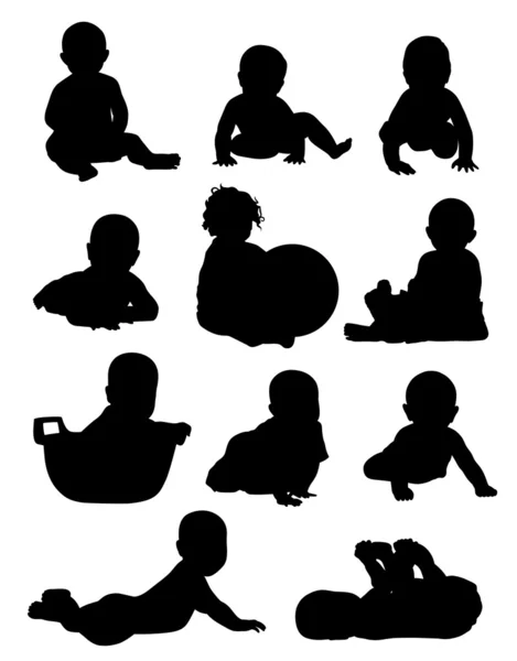 11 个婴儿 — 图库矢量图片