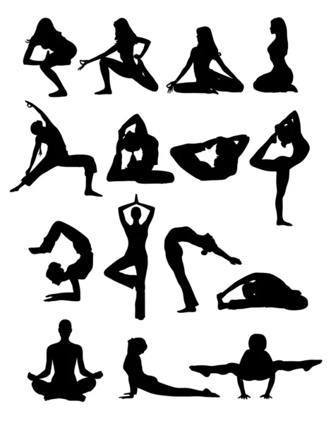 Vrouwen yoga — Stockvector