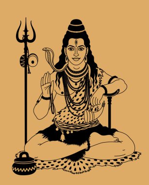 Indian god Shiva clipart