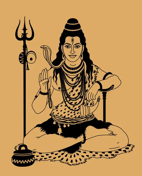 Deus indiano Shiva — Vetor de Stock