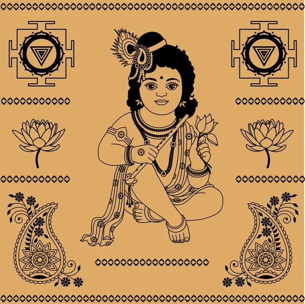 Éléments décoratifs indiens — Image vectorielle