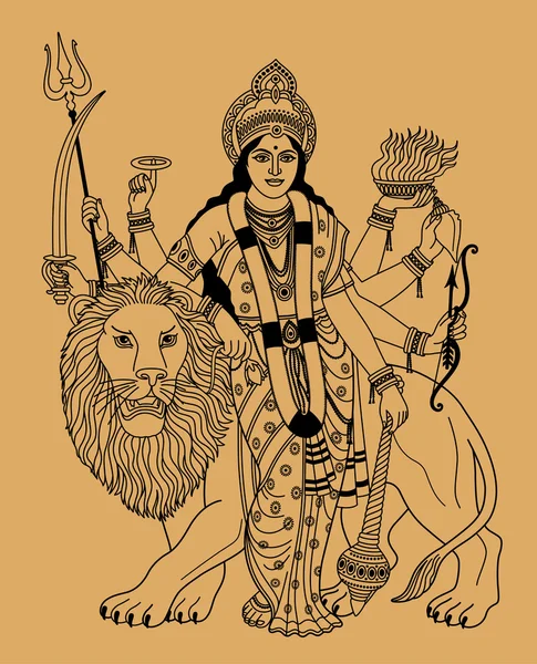 Indische Göttin — Stockvektor