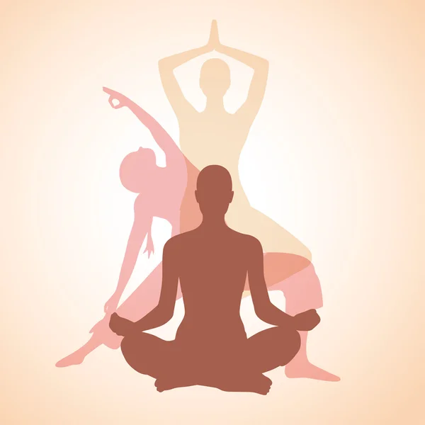 Yoga houdingen — Stockvector