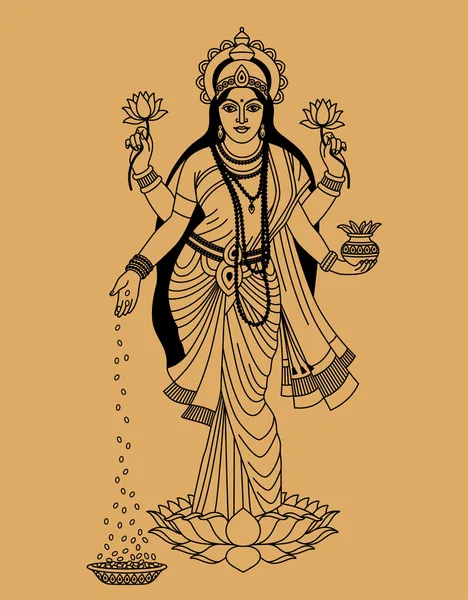 印度教女神 — 图库矢量图片