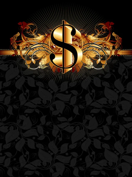 Cadre décoré avec dollar — Image vectorielle