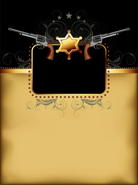 Ornate frame with guns — Stock Vector