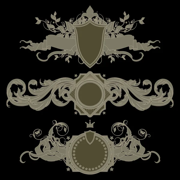 Készlet-ból heraldikai pajzsok — Stock Vector