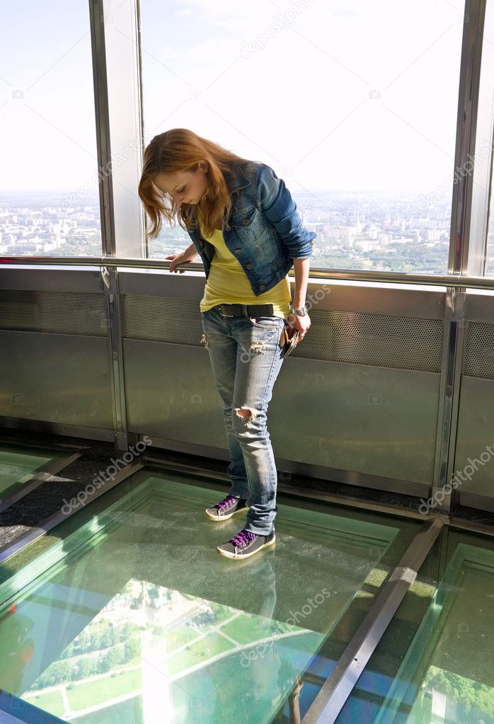 Girl in observatory of tele tower