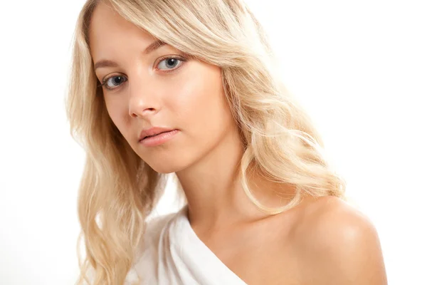 Beautiful blonde woman face portrait — Stock Photo, Image