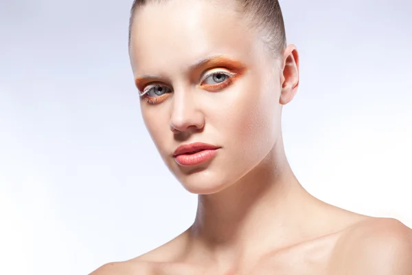 Beautiful woman with creative makeup — Stock Photo, Image