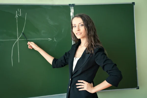 Woman showing graph — Stock Photo, Image