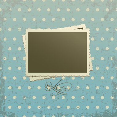 Photo frame on retro pattern