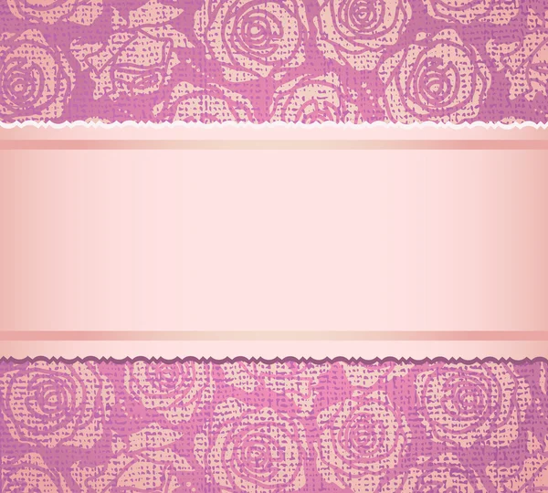 Cartão de convite rosa — Vetor de Stock