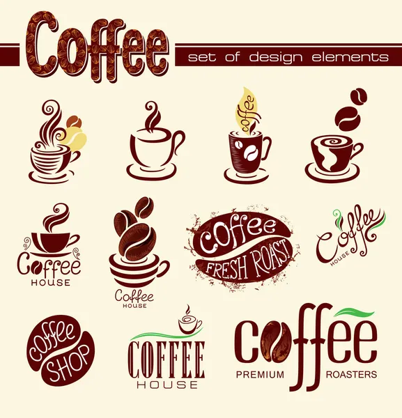 Kávé. a design elemek. — Stock Vector