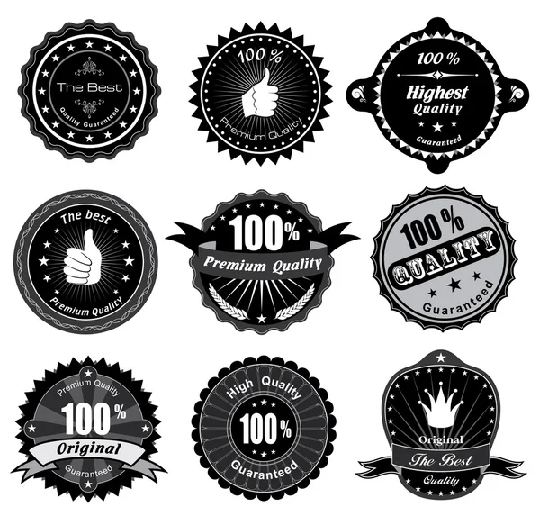 Vintage Styled Premium Quality and Satisfaction Guarantee Label. Black and white design. — Stock Vector