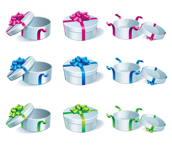 Conjunto de cajas de regalo. — Vector de stock