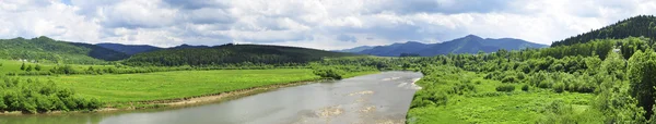 stock image Carpathians and river Stry
