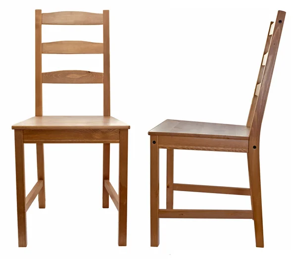 Drewniane krzesło nad białym — Zdjęcie stockowe