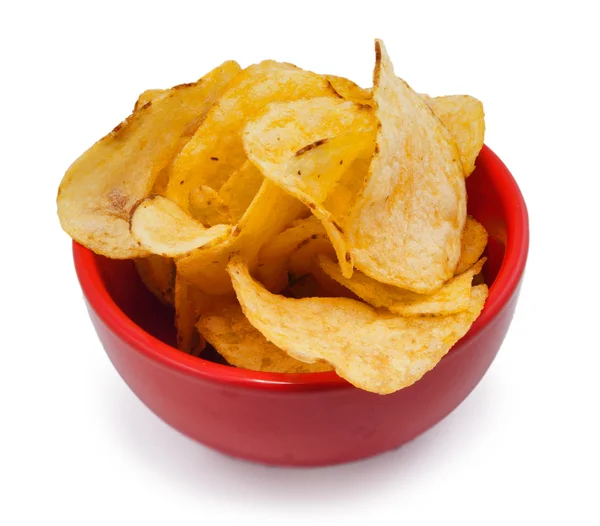 Chips no copo vermelho — Fotografia de Stock