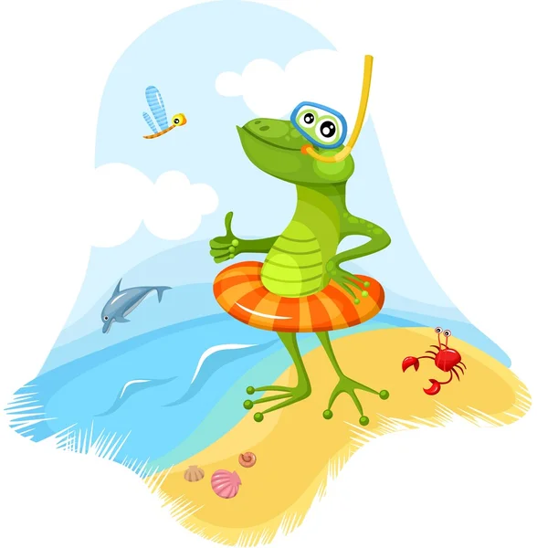 Funny frog — Stock Vector